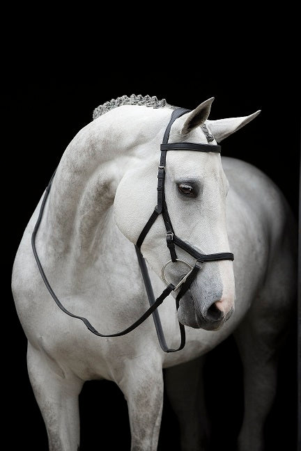 Micklem English Leather Large Horse Competition Bridle Deluxe Brown